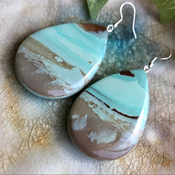 Jewelry - Handmade Polymer Clay Teardrop Earrings